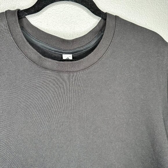 Adidas Dual Layer Mesh French Terry Pullover Long Sleeve Sweatshirt Black XL - Picture 7 of 12
